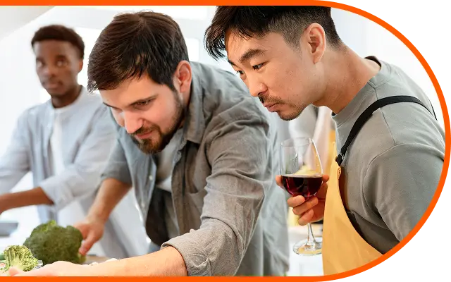 飲食店で働く男性